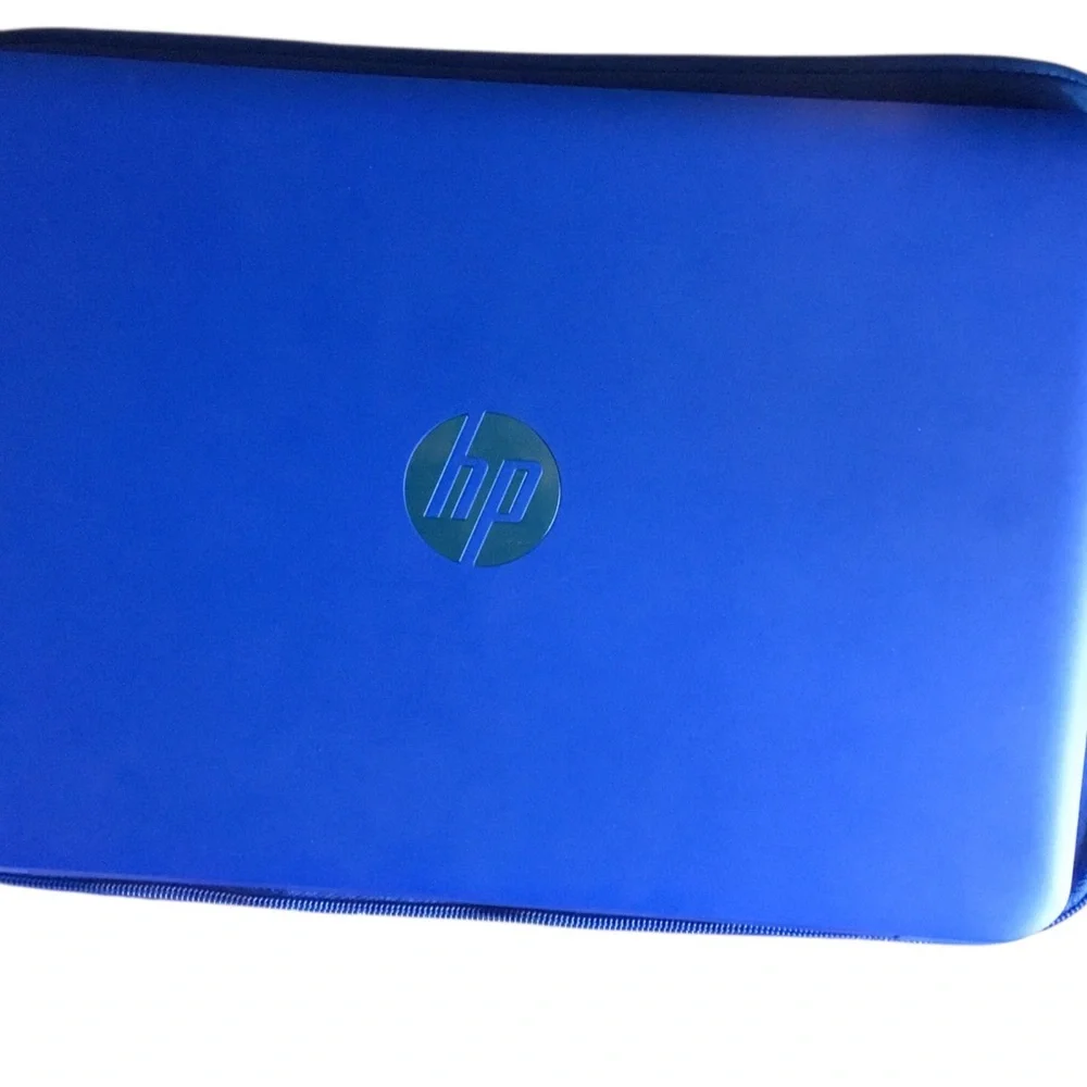 HP Bright Blue Laptop with White Keyboard. Gently used. Windows 10 installed.
